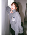 Load image into Gallery viewer, [Kokaisha --- Taiko series] ★China style sweater★ Tops Thick and warm High neck Gray Gray
