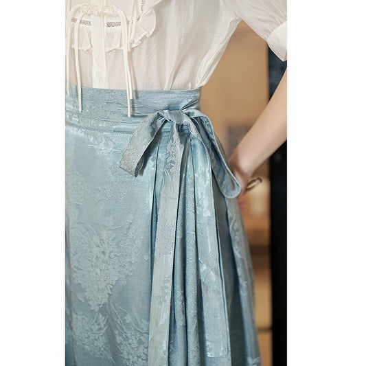 [QIYC Series] ★Chinese style skirt★ Bottoms Maki skirt Hanfu skirt Shinjeongshi Blue Blue Easy to match