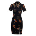 Load image into Gallery viewer, [YIJIA Series] ★Cheongsam dress★ Mini length dress improved version retro sexy black black large size
