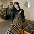 Load image into Gallery viewer, [Dong Xiaojie Series] ★Checked dress★ Large size, fake layered, slimming, retro, cute, easy to match
