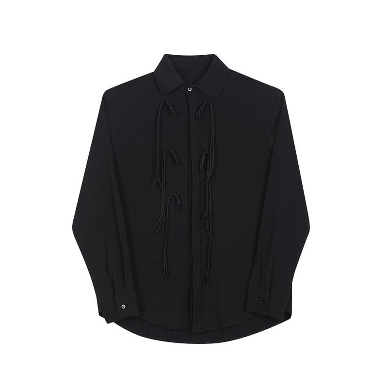 [YOUSHIQI Series]★China Style Shirt★ Tops Unisex Men's China Button Black