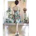 Load image into Gallery viewer, [WEIXIU Series] ★Party Dress★ One Piece Switching Floral Pattern Dot Pattern Short Length Cute Wedding
