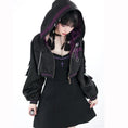 Load image into Gallery viewer, [Momoko Sakura Series] ★Jacket★ Outer mini length cute hooded black black easy to match
