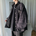 Load image into Gallery viewer, [Tetsusho Series]★Shirt★ 3color Tops Plaid Unisex Men's Autumn Clothes Black Blue Beige
