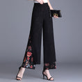 Load image into Gallery viewer, [Banlan Series]★China style pants★ Gaucho pants Floral pattern Casual Cool Elegant Black Black
