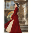 Load image into Gallery viewer, [Mrs. Sion Series] ★China style dress★ 3color stand neck gentle cute beige black red
