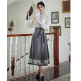 Load image into Gallery viewer, [WUJIA Series] ★Chinese style skirt★ Bottoms Maki skirt Hanfu skirt Shinjeongshi Gray Switching
