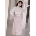 Load image into Gallery viewer, [Kaede bamboo---Hanako rabbit series] ★China style setup★ 2-piece set, long sleeve shirt + windshield skirt, coming-of-age ceremony, everyday wear, white, pink
