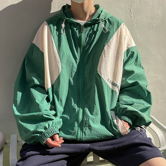 [BIGEMAN Series]★Jacket★ Outerwear 2color Thin Sun Protection Summer Clothes Unisex Men's Large Size Green Green