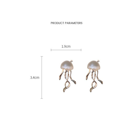 [Blue Series]★Earrings★ Pair of Earrings, Women's Accessories, Jellyfish, Improves Temperament, Date, Personality