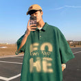 Load image into Gallery viewer, [BIGEMAN Series] ★Tops★ 2color Short Sleeve Unisex Men's Large Size Casual Green Casual Alphabet
