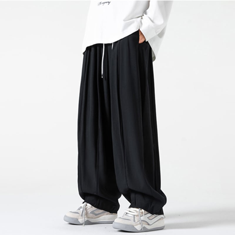 [Small Trouble Series]★China Style Pants★ 5color Gaucho Pants Unisex Men's Large Size Black Brown Wine Red Green Purple