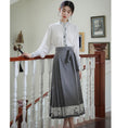 Load image into Gallery viewer, [WUJIA Series] ★Chinese style skirt★ Bottoms Maki skirt Hanfu skirt Shinjeongshi Gray Switching
