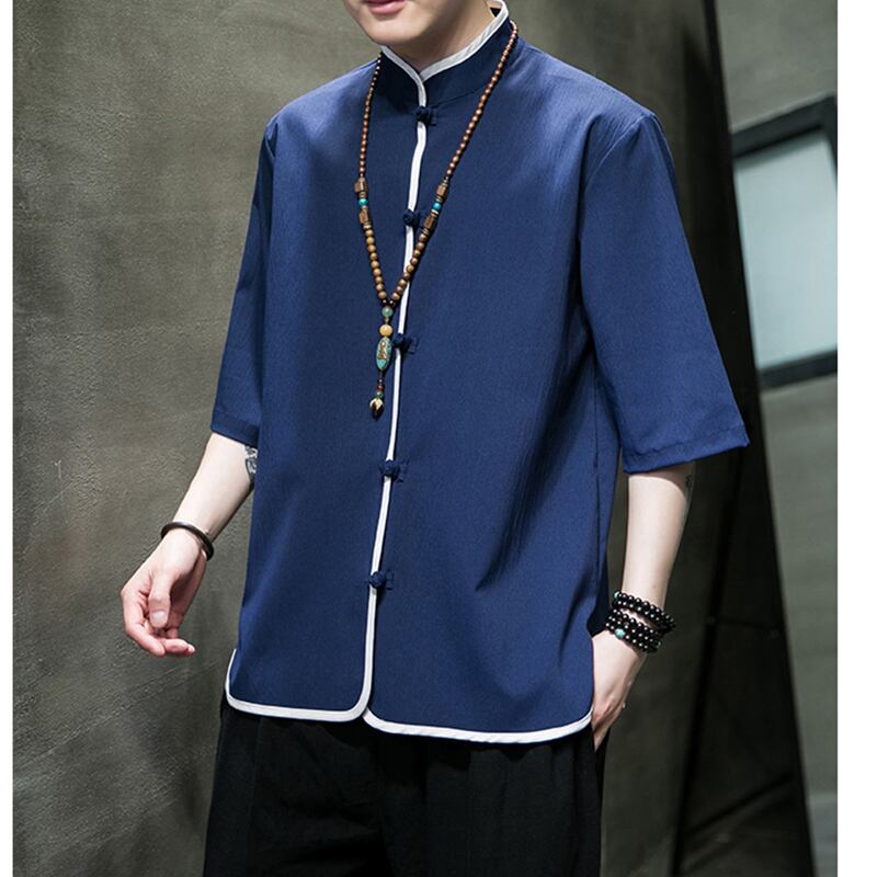 [JIUTIAN Series]★China style shirt★ Tops 3color Unisex Men's Large Size Simple Casual