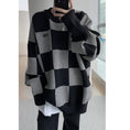 Load image into Gallery viewer, [Tankaku Sensei Series] ★Sweater★ Tops Checkered Color Scheme Loose Men's Fashion Unisex
