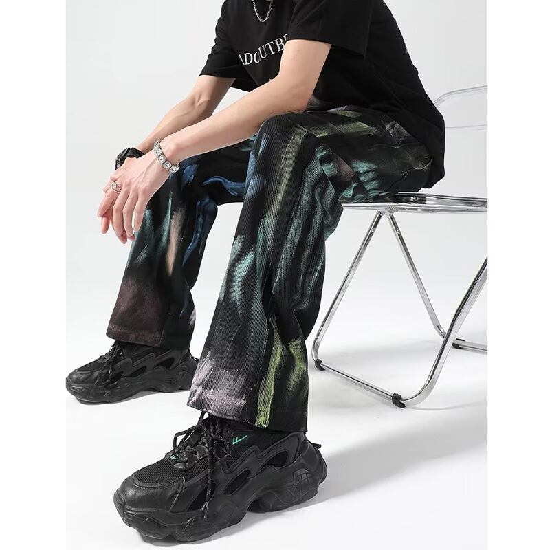 [CHAOMEICHEN Series]★Denim Pants★ 2color Graffiti Bottoms Pants Men's Large Size White Black