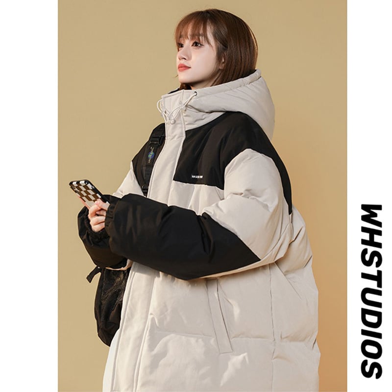 [Suikoishi Series] ★Winter coat★ Cotton coat outerwear 2color Unisex Men's Color scheme Coffee color Black