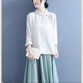 Load image into Gallery viewer, [Qing Series] ★Chinese-style shirt★ 4 colors Tops Retro Light brown White Black Red
