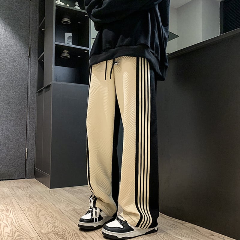 [YANDA Series] ★Casual Pants★ 3color Pants Bottoms Unisex Men's Vertical Stripes Striped Pattern Easy to Match