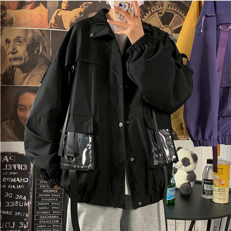 [Teiji series] ★Jacket★ 4color outerwear unisex men's black yellow white purple large size