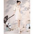 Load image into Gallery viewer, [YUEQIAO series] ★Cheongsam dress★ Short length embroidery Chinese style dress Chinese clothes White White
