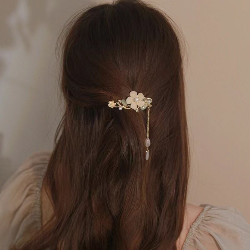 [MENGFAN Series] ★China Style Hair Ornament★ Hairpin 1 Piece Flower Ladies Accessories Literary Style Retro