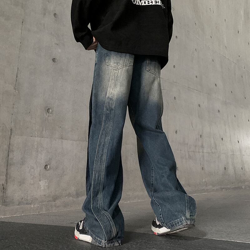 [NANSHI Series]★Denim pants★ 2color bottoms pants unisex men's simple easy to match black blue