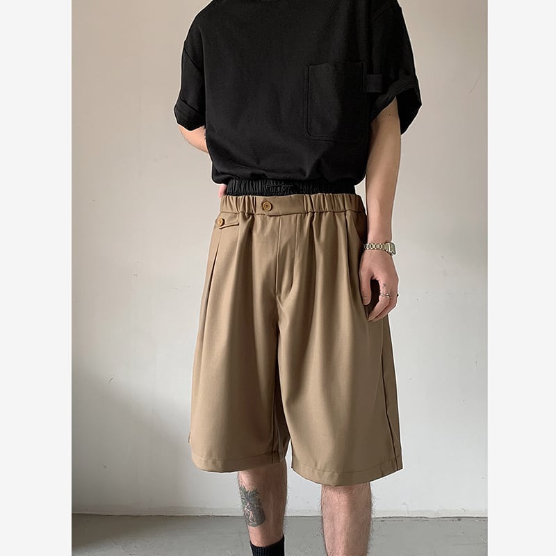 [AIMAKOU Series] ★Shorts★ Shorts 3color Unisex Men's Elastic Waist Black Brown Blue