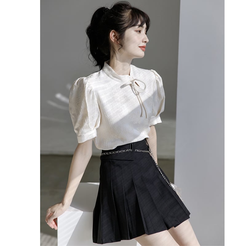 [GUIDUO Series]★China style tops★ Improves temperament, summer clothes, easy to match, date, commuting, retro, cute