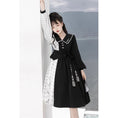 Load image into Gallery viewer, [Dust Smoke Cloud Dream---Boku Bamboo Series] ★Chinese style dress★ Long sleeve switching bamboo Chinese clothing Black Black SML Original Cute
