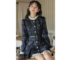 Load image into Gallery viewer, [MEIYI Series] ★One Piece★ Women's Short Length Plaid Pattern Commuting Date Office Lady Navy Improves Temperament
