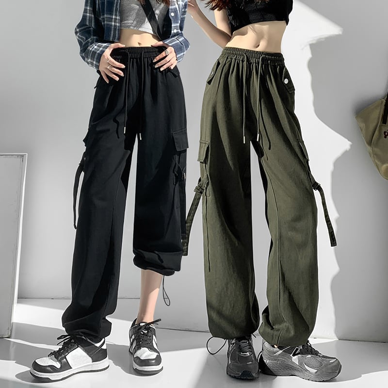 [Tomato Series]★Casual Pants★ 2color Bottoms Trousers Black Green Autumn Clothes Easy to Match