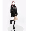 Load image into Gallery viewer, [Nekogan Series] ★Tops★ Ladies Fashion Butterfly Black Black Short Length Slimming SML
