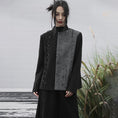 Load image into Gallery viewer, [Daiseiryusu Series] ★China style outerwear★ Rasha Letter pattern Kanji pattern Chinese clothing Color scheme Black Gray Jacket
