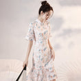 Load image into Gallery viewer, [YUEQIAO Series]★Cheongsam dress★Short length mermaid line Chinese style dress Chiffon Light pink
