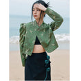 Load image into Gallery viewer, [Big Blue Dragon Series]★China style outerwear★ Tops Shirt Bamboo Green Green Mini Length Chinese Clothes Improves Temperament
