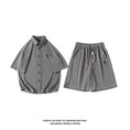 Load image into Gallery viewer, [BIGEMAN Series]★Setup★ Shirt + Shorts 2color Top and Bottom Set Unisex Men's Large Size Gray Black
