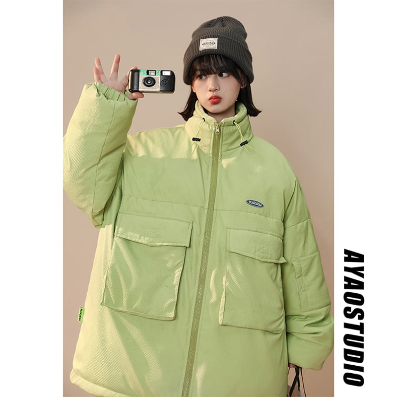 [Morimoto Series] ★Winter Coat★ Cotton Coat 3 colors Thick Warm Unisex Men's Loose Blue Green Black