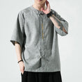 Load image into Gallery viewer, [JUNYI Series]★China style shirt★ Tops 3color Unisex Men's Large Size Embroidery Gray Red
