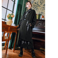 Load image into Gallery viewer, [Ancient Monster --- Preface Series] ★China style outerwear★ Falling shoulders, long outerwear, lettering pattern, black, black
