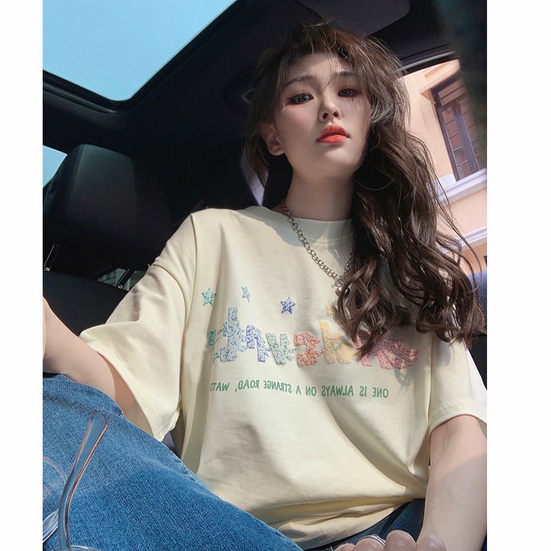 [KEKELI Series]★T-shirt★ Tops Cute Women's Fashion Summer Clothes Star Aya Cute Easy to Match