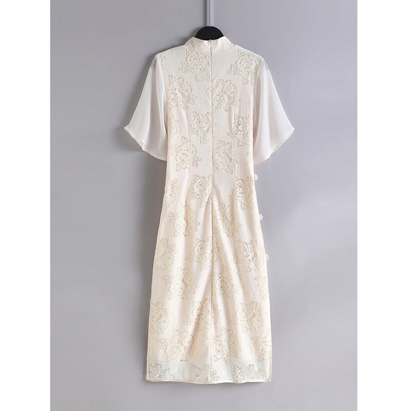 [PEIYA Series]★Lace China Dress★ One Piece Fireworks Festival Wedding Beige S M L XL Slimming Wear