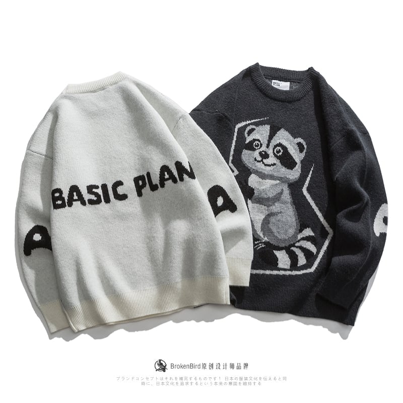 [BrokenBird Series]★Sweater★ 2color Knit Tops Unisex Men's Cartoon Cute