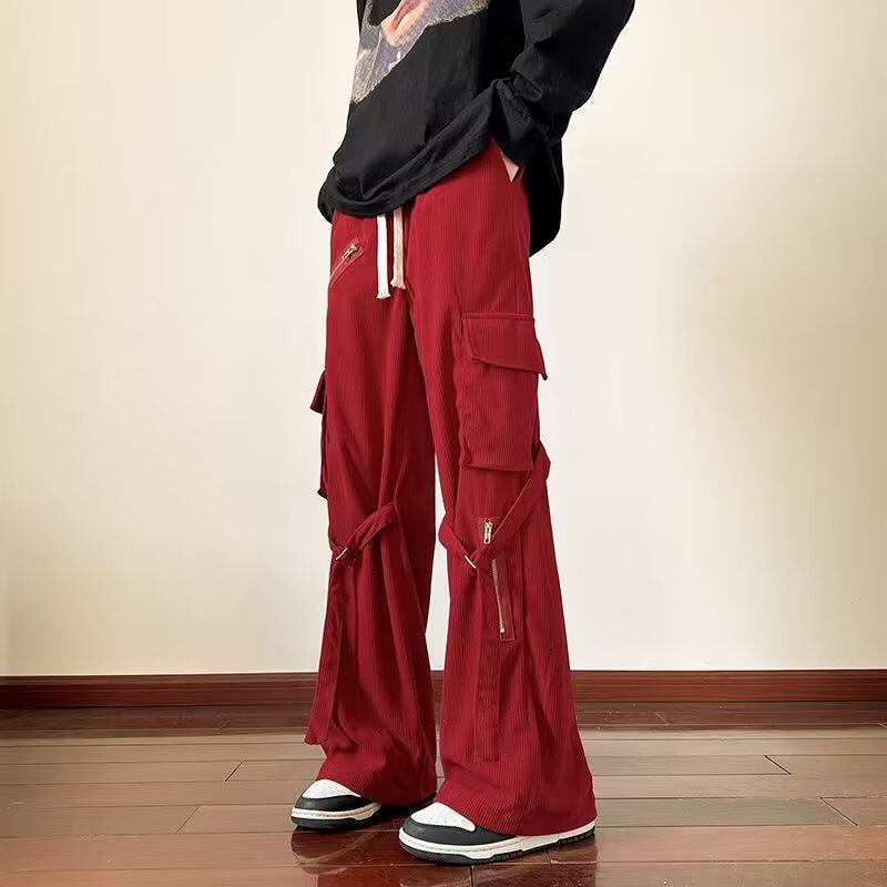 [SENSU Series]★Casual Pants★ 3color Bottoms Trousers Unisex Men's Red Black Beige Retro