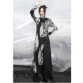 Load image into Gallery viewer, [Da Qinglong Shu Series] ★China-style dress★ Improved cheongsam dress, long sleeves, slits, print, long length, original, slimming
