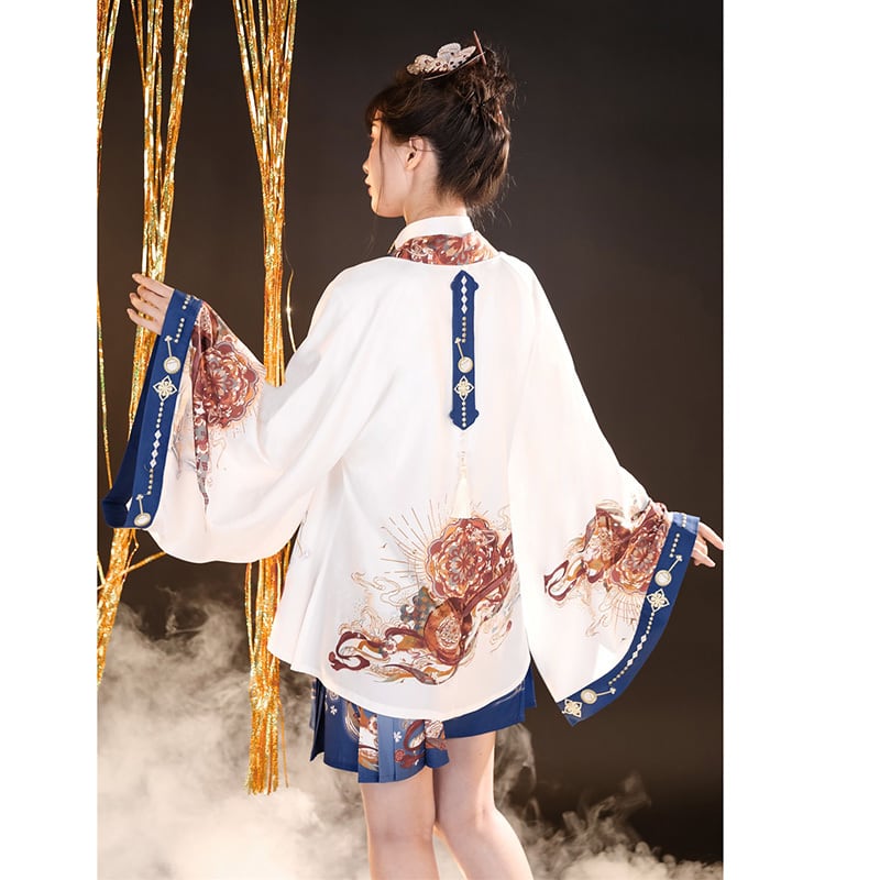 [Dust Smoke Cloud Dream --- Biwa Song Series] ★China style skirt★ Bottoms, wind skirt, Chinese elements, Chinese clothes, print, cute