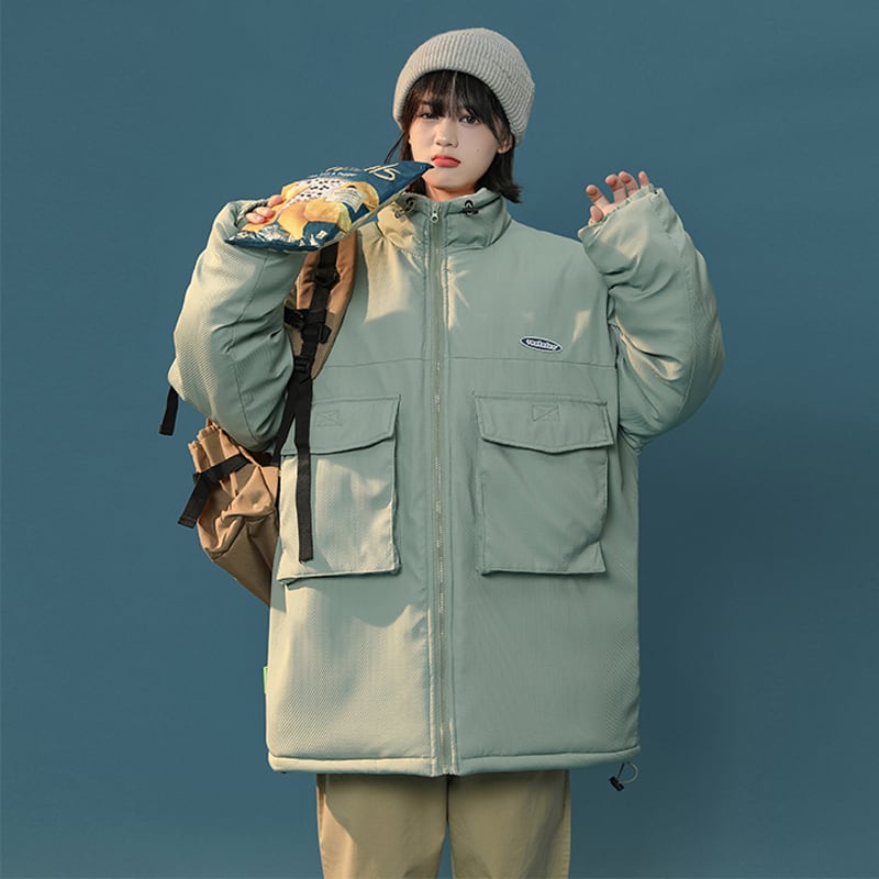 [Morimoto Series] ★Winter Coat★ Cotton Coat 3 colors Thick Warm Unisex Men's Loose Blue Green Black