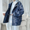 Load image into Gallery viewer, [HUICHUN Series] ★Jacket★ 2color outer plaid pattern unisex men's black blue large size
