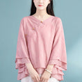 Load image into Gallery viewer, [Qing Series]★Chinese style tops★ 3color Chinese style shirt, Chinese clothes, summer clothes, cool V-neck, casual
