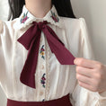 Load image into Gallery viewer, [Sunday Series]★Shirt★ 2color Tops with Ribbon Embroidery Commuting Date Office Ladies Fashion
